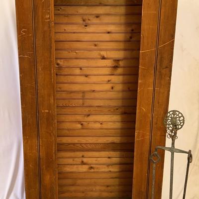 Tall Wooden Wardrobe Cabinet from King Ranch & Antique Wrought Iron Fireplace Tool Set