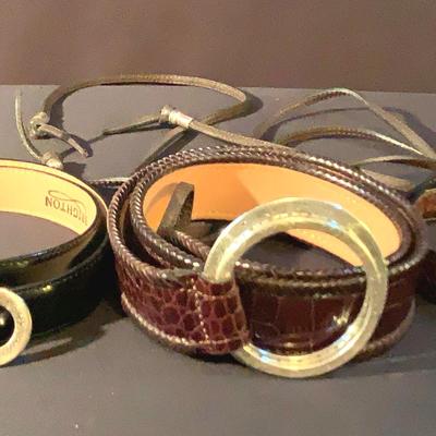 Womens Brighton Belts Silver Buckles, Black And Browns XL