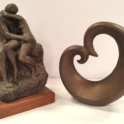 Two Bronze-look Sculptures
