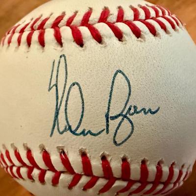 MLB American League baseball autographed by Nolan Ryan (Pitcher, Texas Rangers)