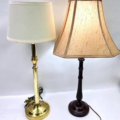 Gold Toned & Brown Based Table Lamps