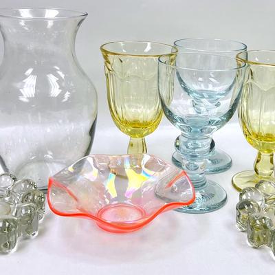 Vintage “Dugan” Pink Carnival Glass Dish and More