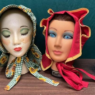 “Burmax” Mannequin Head & Bonnets 