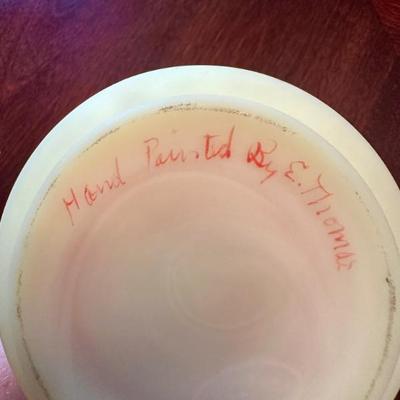 Artist Signature on Fenton Burmese Basket