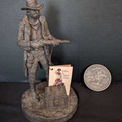 Michael Garman The Highway Man Sculpture with Winchester Medallion