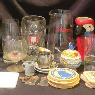 German Beer Glassware & Bar Collectibles
