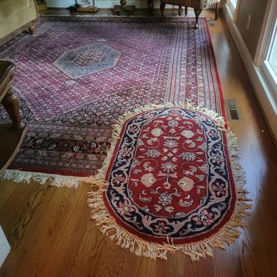 Matching Persian-Style Area Rug & Oval Fringe Mat