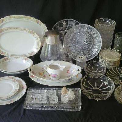 China Serving Platters & Vintage Crystal Tableware Collection