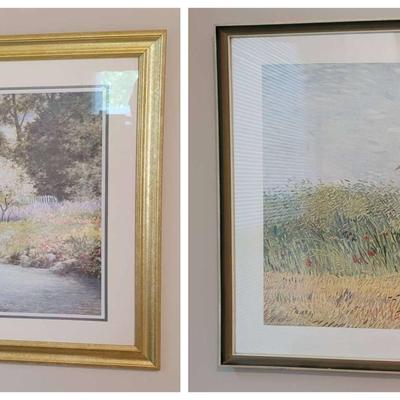 Two Landscape Artwork Pieces featuring Van Gogh.