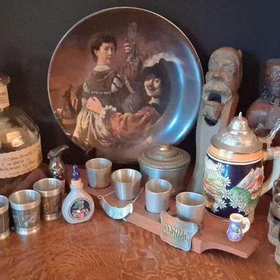 Vintage Barware & Décor Collection Featuring Rembrandt Plate