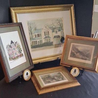 W.H. Bartlett Views Hand-Colored, Original Old Print and More