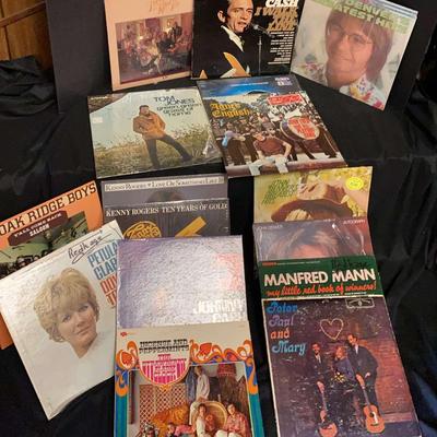 Vinyl Records Featuring Johnny Cash, John Denver, Kenny Rogers, & More