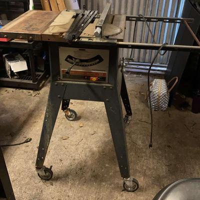 Sears Craftsman 10” Table Saw, Model 113.240421, on Wheeled Base