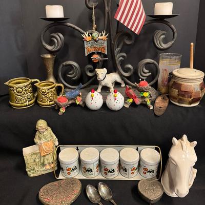 Vintage Decor Featuring 1998 Kentucky Derby Glass, Ornate Trinket Boxes and More