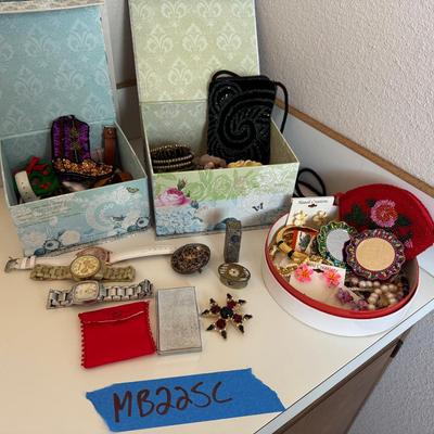 Vintage Costume Jewelry Lot with Boxes