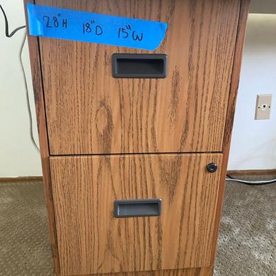 Sturdy Two-Drawer Woodgrain Filing Cabinet — Office Storage