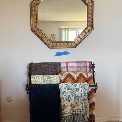 Mirror, Blankets And Stand 