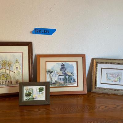 Framed Watercolor Art Prints — Set of 4