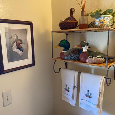 Duck Décor & Wall Shelf with Towel Set and Framed Duck Art