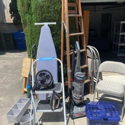 Garage & Household Utility Lot — Ladder, Vacuum, Chairs & More