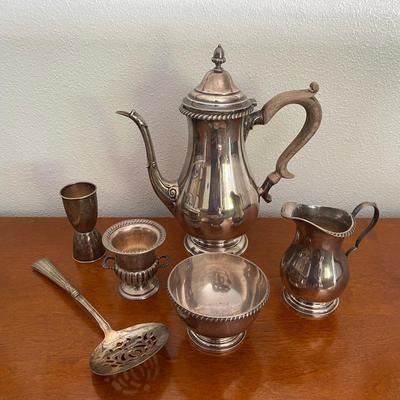 Antique Sterling Silver Coffee Tea Service with Ladle