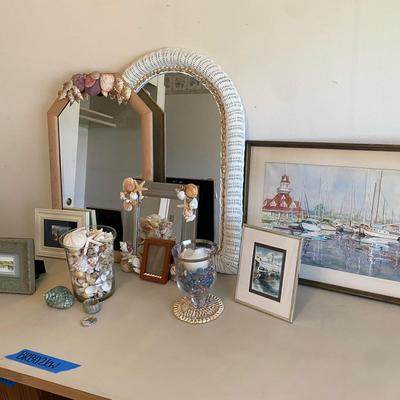 Seashell Beach Mirrors & Wall Art Coastal Décor Lot — Mirrors, Nautical Shells & Marina Artwork