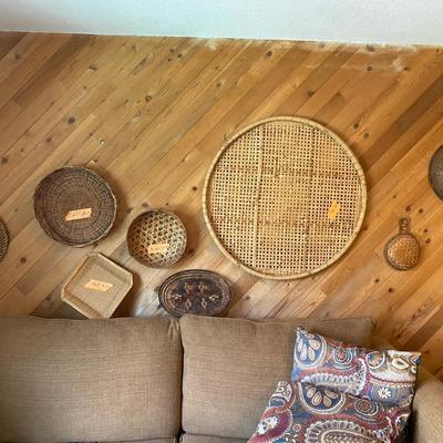 Boho Woven Basket Wall Hangings Wall Art Collection of Vintage Woven Baskets