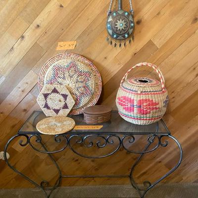 Southwestern Goods & Table Colorful Tribal and Southwestern Style Woven Basket Collection