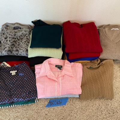 Pajamas Women’s Designer Sweater & Blouse Lot — Ralph Lauren, Liz Claiborne & More