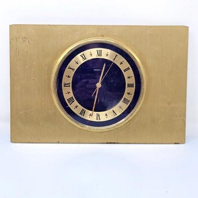 Lot #25 - Vintage Tiffany & Co. Clock Face with MCM Look to it's Dark Blue Face - In Solid Brass Casing "4469" written on