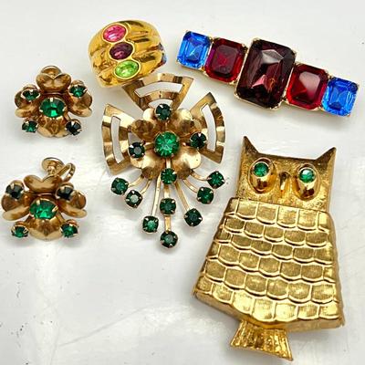 Lot #193 -Vintage Jewelry Lot with Decorative Dish and Lid