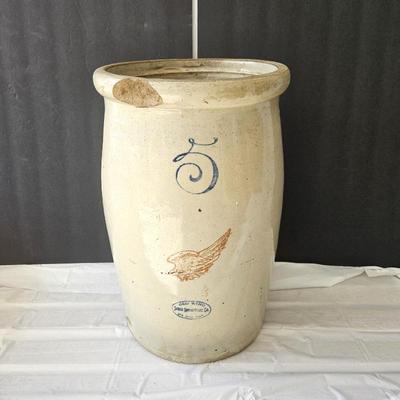 Antique Red Wing Pottery Crock 5 Gallon