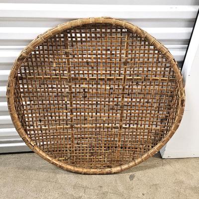 Oversized Wicker Rattan Wall Art Platter 30" Diameter