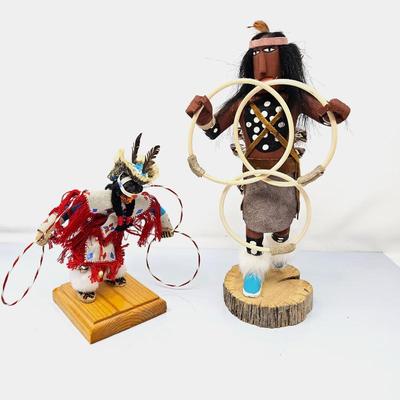 Lot #3 - Kachinas- Two Hoop Dancers - One by E.S - Native American