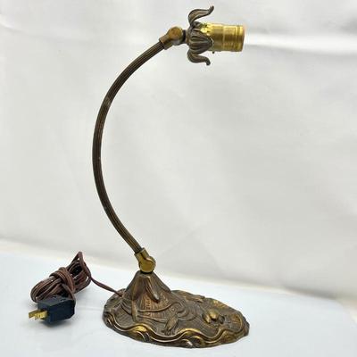  Antique Solid Brass Art Nouveau Lamp/wall Sconce- Adjustable Arm