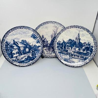 Set of Three Delfts Blauw Chemfka- De Winter, De Tente, De Herfst