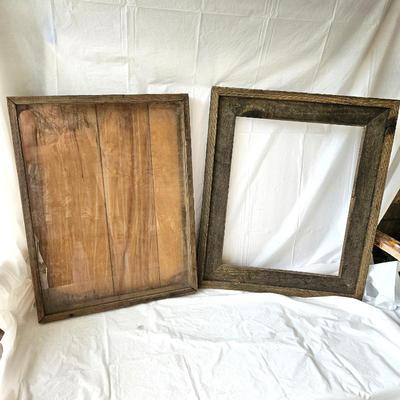 - Set of Two Old Wooden Frame and Shadow Box