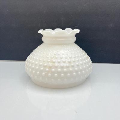  Vintage Hobnail Milk Glass Ruffle Top Lampshade