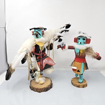 Lot #6 - Set of Two Native American Hopi Kachinas - "Eagle Dancer" by Helen Spencer & "Morning Singer" Signed by...