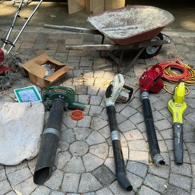 Mantis Tiller, Wheelbarrow, Blowers & Vacs, Extension Cords
