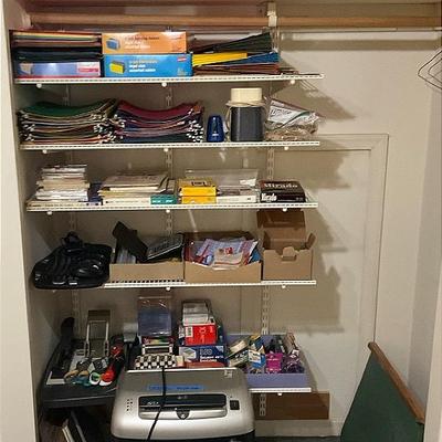 Large Lot Of Office Supplies And Shredder
