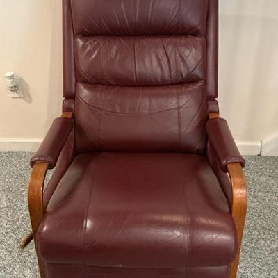 La-Z-Boy Maroon Leather Recliner
