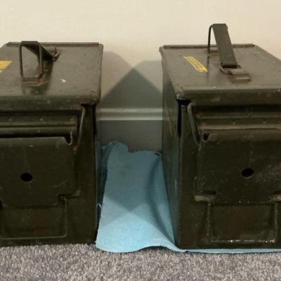 Vintage Metal Ammo Boxes