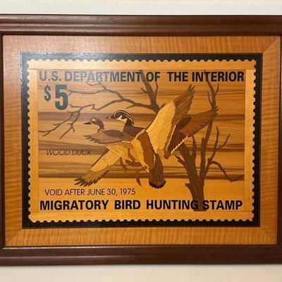 Hudson River Inlay Marquetry Wood Duck Stamp
