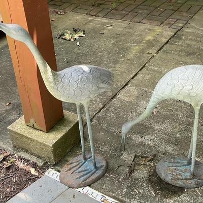 Metal Heron Statues