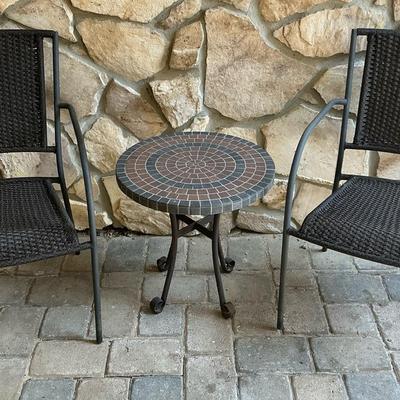 2 All Weather Patio Chairs & Circular Table