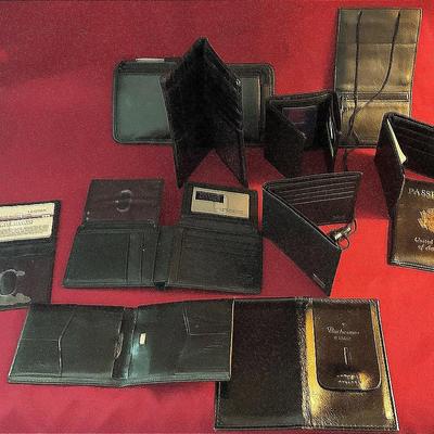 Assorted Black Genuine Leather And EEL Skin Wallets