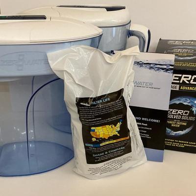 Set Of Two large Zero Water Pitchers And Filters 