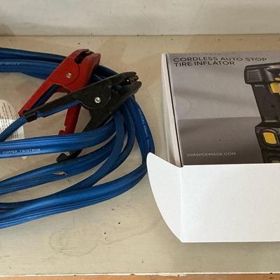 Sharper Image Cordless Auto Stop Tire Inflator & Jumper Cables