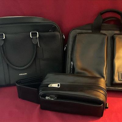 Assorted Black Genuine COACH items, Cases